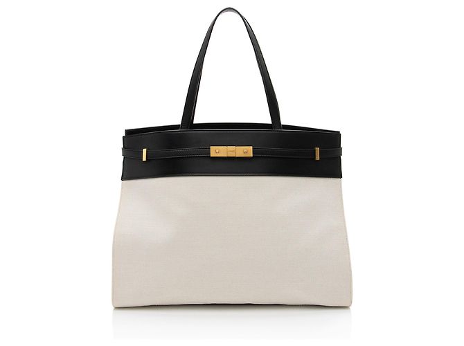 Saint Laurent Canvas Leder Manhattan Medium Satchel