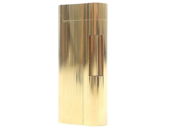 Alfred Dunhill Dunhill Stripe Pattern Oval Roller Lighter Golden 