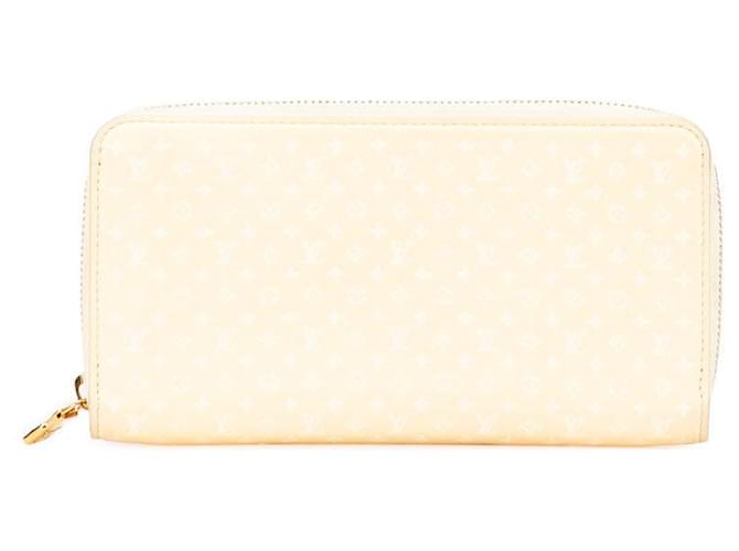 Zippy Louis Vuitton Nanogram Leather Long Wallet Yellow  ref.2528636