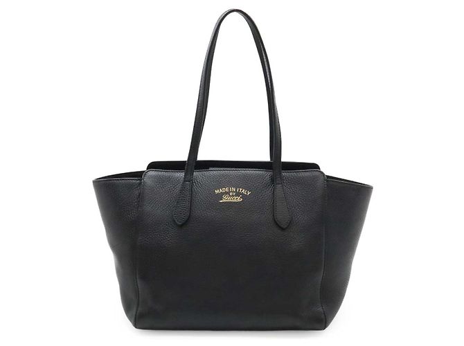 Bolsa tote 2 em 1 de couro Gucci Swing Preto