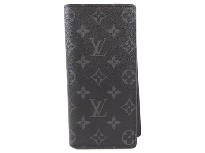 Louis Vuitton Monogram Eclipse Portefeuille Brazza Wallet Black Cloth  ref.2528873