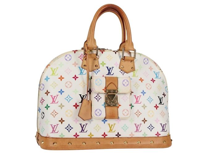 Louis Vuitton Alma Handtasche Monogramm Multicolor GM Weiß