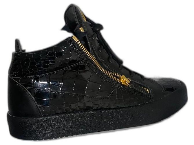 Baskets Giuseppe Zanotti Kriss en cuir crocodile noir