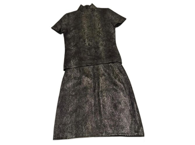 Yves Saint Laurent Skirt Suit Python Print Wool 