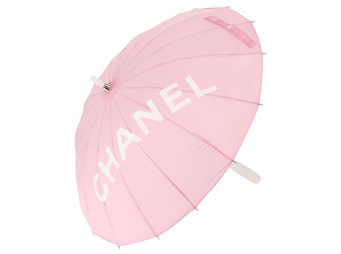 CHANEL L'Anno 2000 Ombrello Nylon Rosa CC Auth 143176V