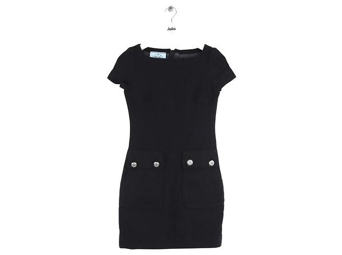 Etiquette Prada Vestido de lana negro