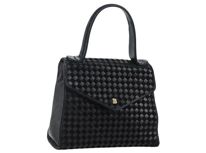 BALLY Borsa a mano in pelle nera e oro Auth BA5593 Nero D'oro 