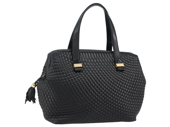 BALLY Sac à main en cuir noir et or Auth BA6078 Doré