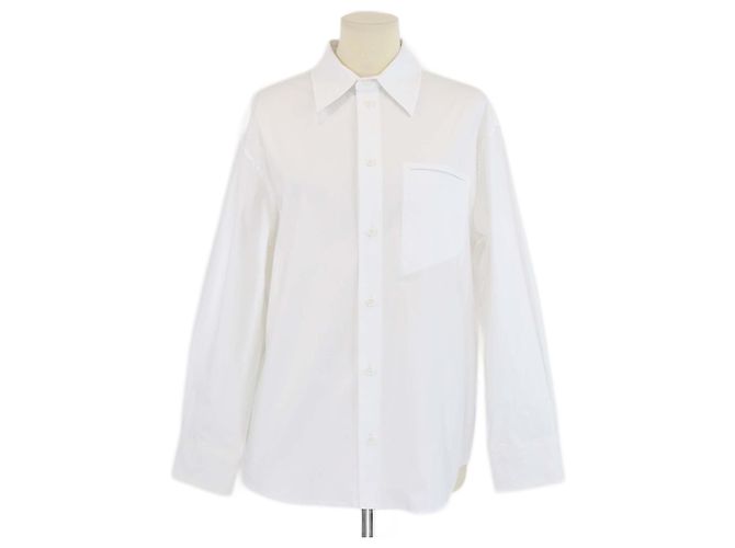 Camicia bianca in cotone a maniche lunghe Bottega Veneta Bianco