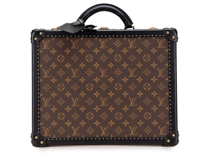 Louis Vuitton Monogram Reverse Cotteville Briefcase Brown Black