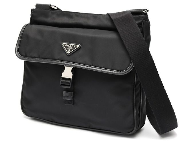 Prada Saffiano Leather Shoulder Bag Black
