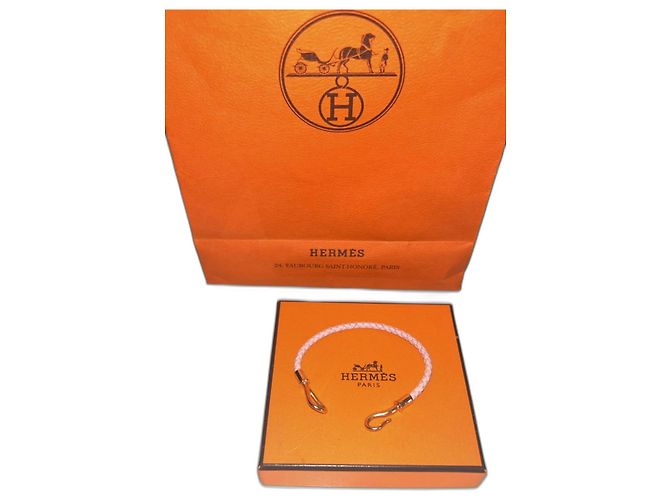 Pulseira Hermès Jumbo Rosa Sakura Pele de Vitelo Dourada Gold hardware 
