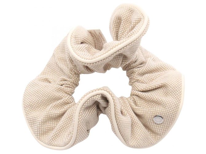 Hermès Claudia Plan Air Scrunchie Weiß Beige