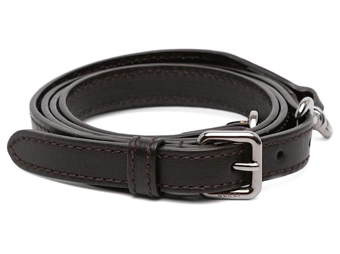 Gucci Brown Leather Bag Strap Dark brown Pony-style calfskin  ref.2530729