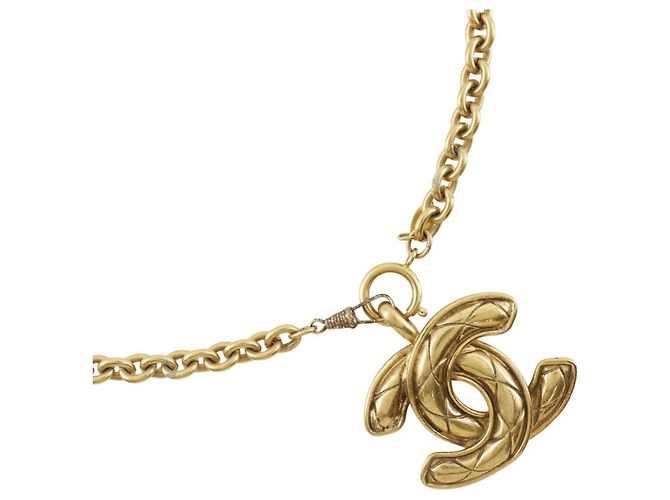 Colar de Ouro Plated Matelassé Chanel Dourado