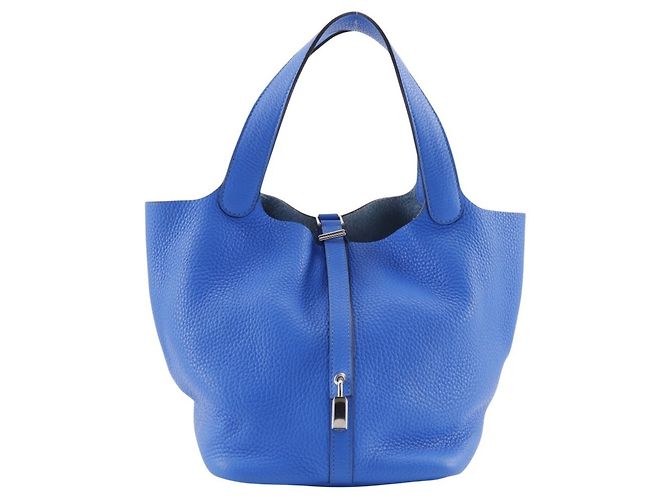 Hermès Picotin Lock MM Handtasche Blau