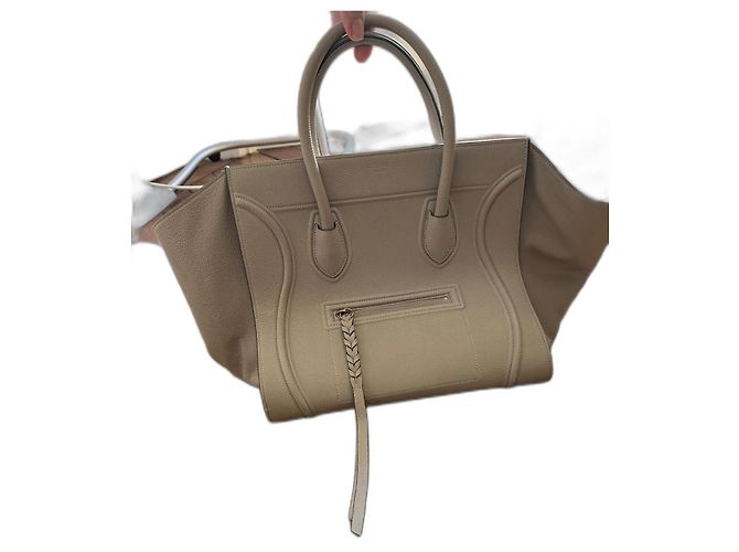 Bolsa de mão Céline Phantom em couro cinza