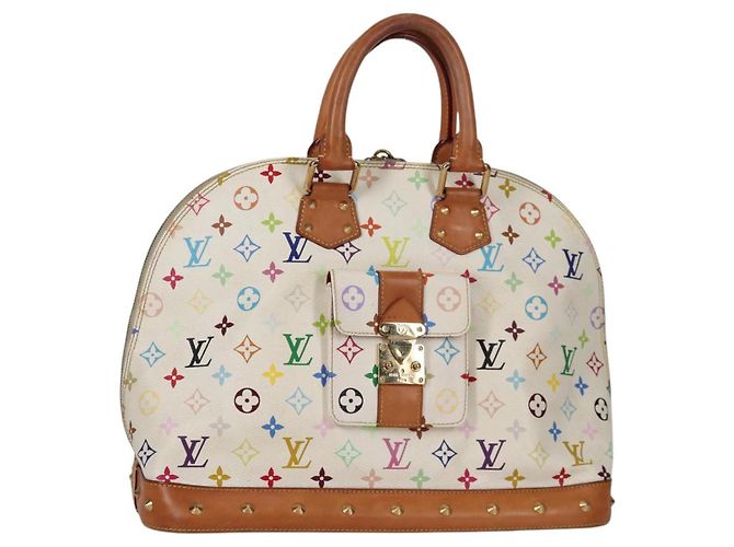 LOUIS VUITTON Monogram Multicolor Alma GM Hand Bag White M40441 LV Auth 141457V