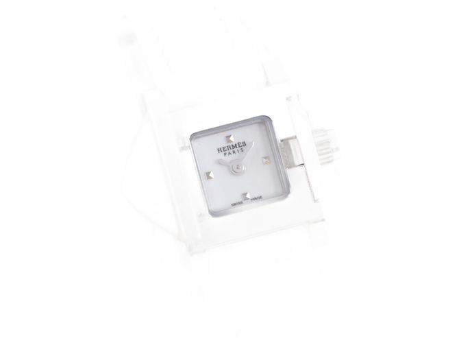 Relógio de aço inoxidável Hermès Medor Rock Branco 