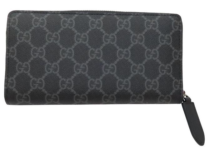 Gucci GG Emblem GG Canvas Long Wallet Black