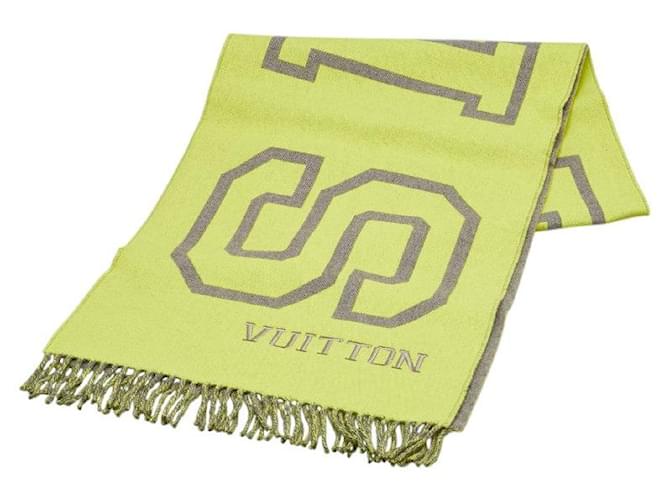 Louis Vuitton Echarpe City Fluo Wool Cashmere Scarf Brown Yellow  ref.2531890