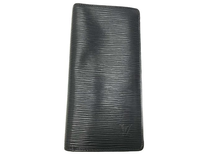 Louis Vuitton Epi-Leder Portemonnaie Brazza Bifold Lang Marineblau