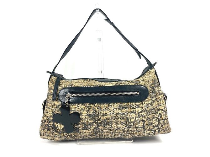 Borsa a Spalla CHANEL Camelia CC Coco Mark Nero Beige Giallo