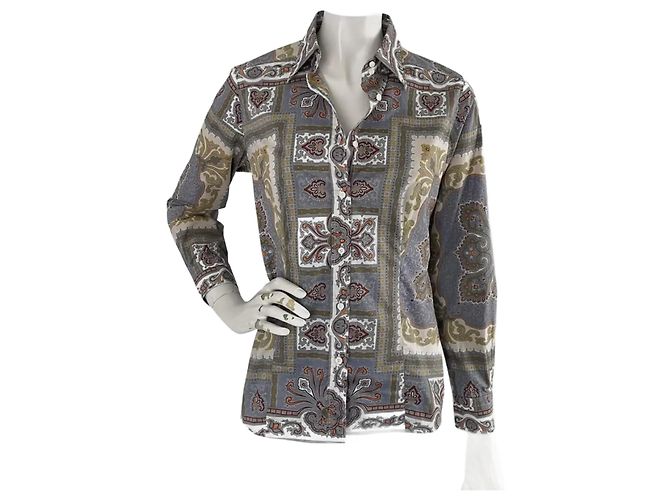 Etro Overshirt Blau Grün Baumwolle