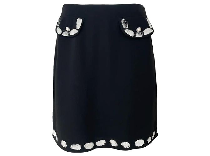 Gonna nera Moschino Couture in lana e seta Nero