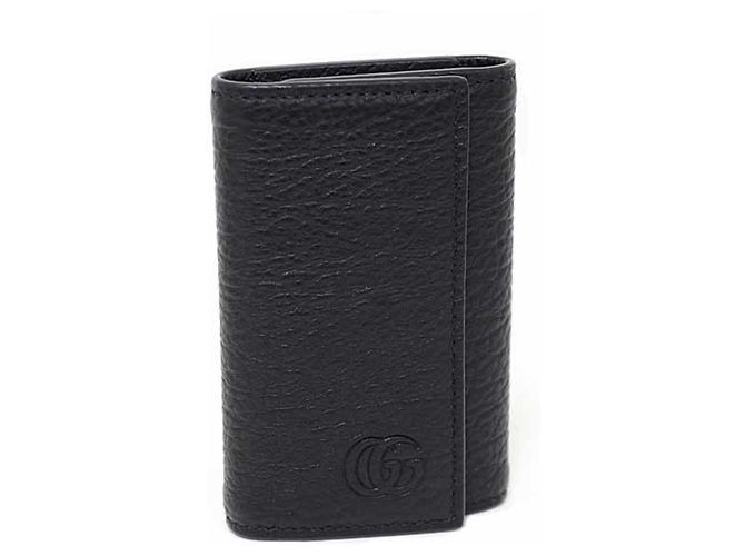 Gucci Double G Leather Key Case Black