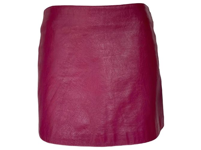 Versace Jeans Couture Leder Minirock dunkelrot Bordeaux