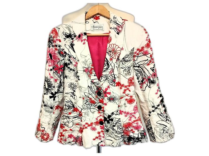 Autre Marque Chaqueta de Algodón Bordada Nathalie Garçon Espalda Vasca TXS/S Multicolor