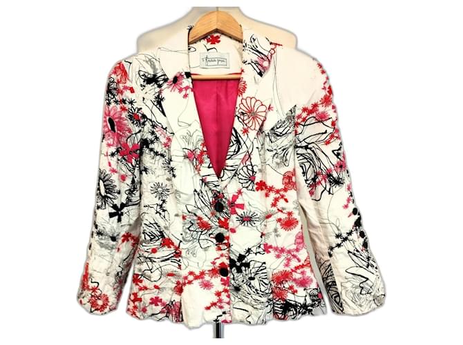 Autre Marque Nathalie Garçon Embroidered Cotton Jacket Basque Back TXS/S Multiple colors  ref.2532278