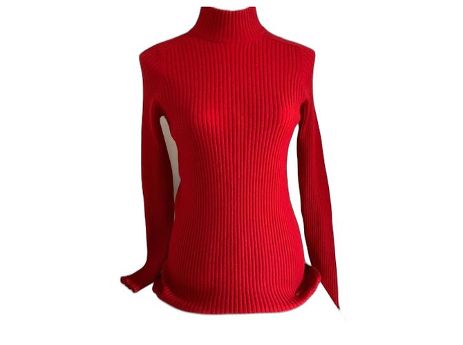 Louis Vuitton Roter Kaschmir Pullover Größe L 
