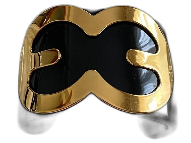 Bracelete Escada com logo preto