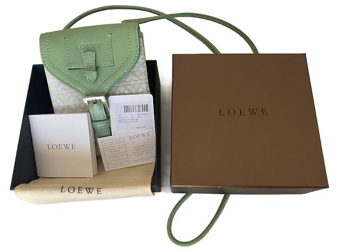 Bolsa transversal Loewe Monograma algodão verde claro