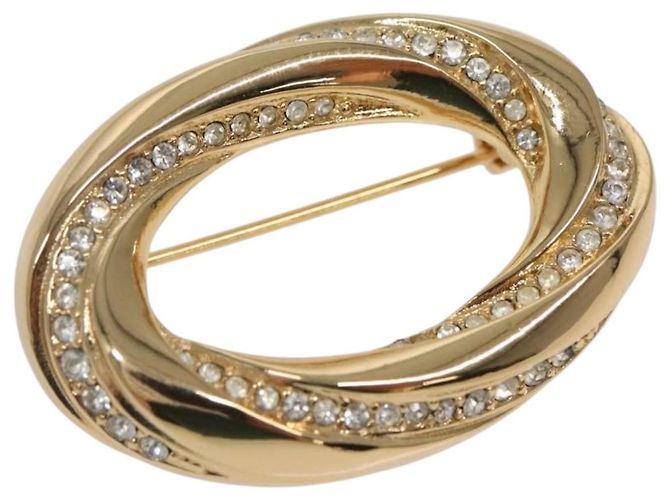 Christian Dior Brosche Metall Gold Auth 142053