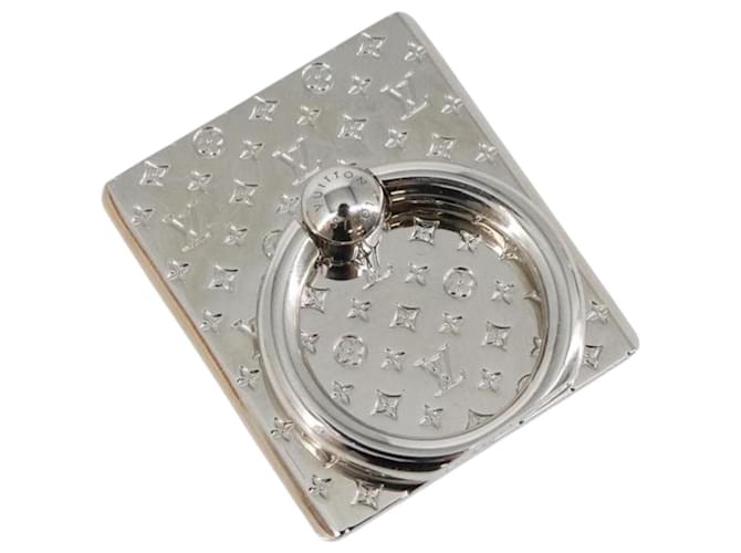 LOUIS VUITTON Monogram Support Telephone Nanogram Silver M67285 LV Auth BA5920 Silvery Metal  ref.2532961
