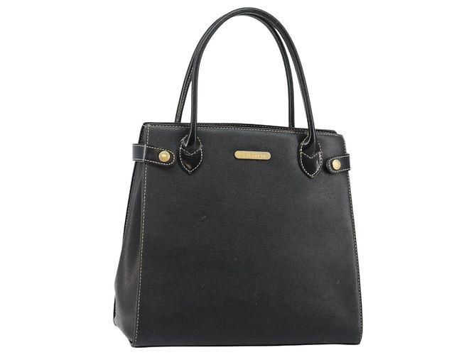 Autre Marque Borsa a mano Burberry in pelle nera e oro Auth bs29392 Nero D'oro