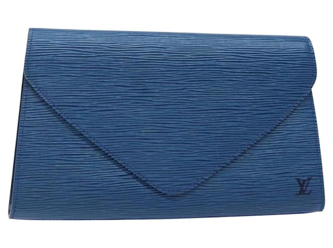 LOUIS VUITTON Epi Art Deco Clutch Bag Blue M52635 LV Auth 141081 Leather  ref.2532986