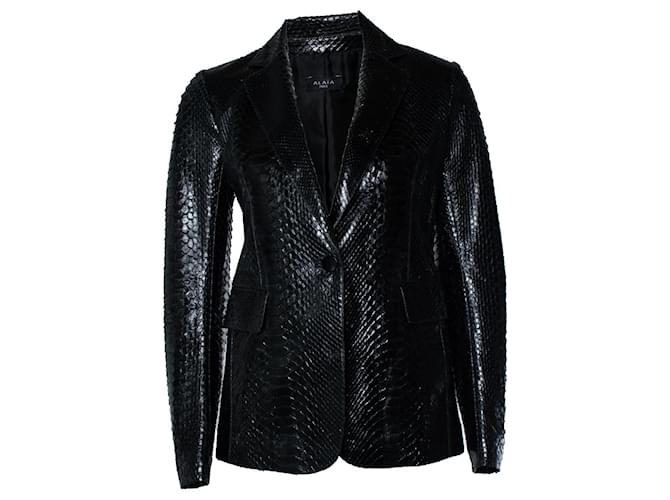 Blazer de python preto Alaïa 