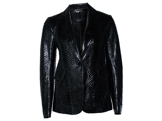 Blazer en python noir Alaïa