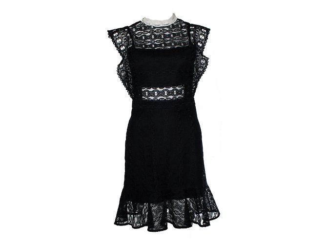 Sandro, black lace dress