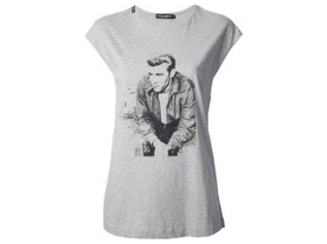 Camiseta cinza de algodão Dolce & Gabbana James Dean Edition