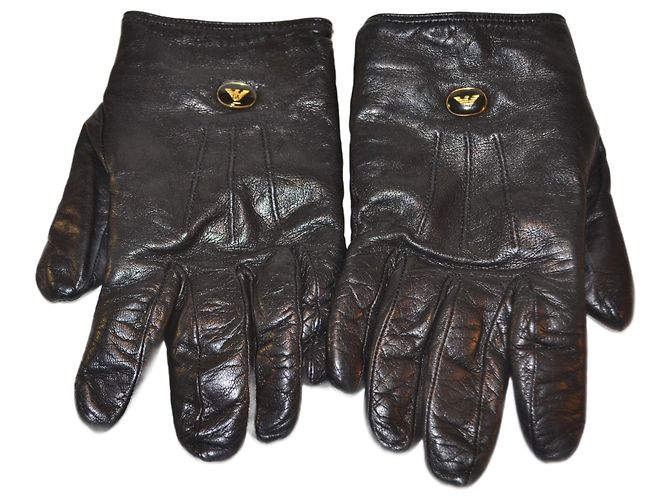 Emporio Armani Lederhandschuhe schwarz