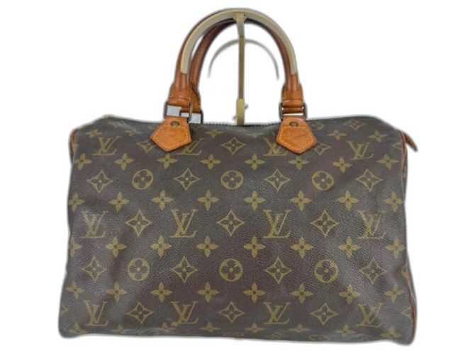 Autre Marque Bolsa de couro Louis Vuitton Speedy marrom 252