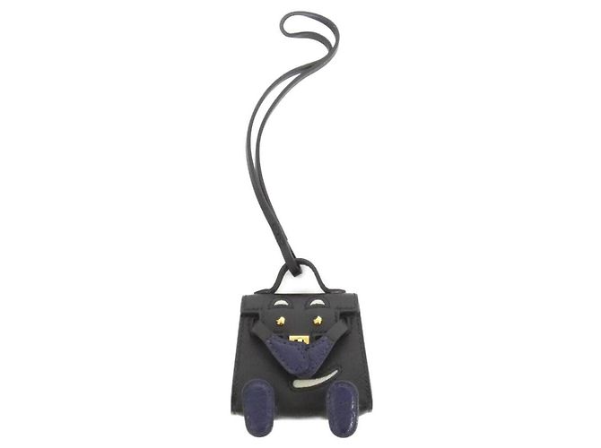 Charm per borsa Hermès Kelly Doll Nero Pelle Diamante