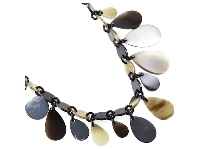 Hermès Hermes Necklace Buffalo Horn and Horn Brown 