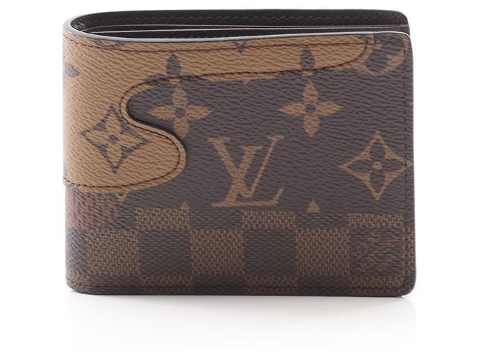 Billetera Bifold Slender Louis Vuitton Castaño
