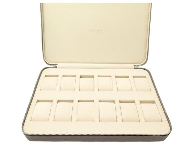 NEW RARE TRAVEL CASE FOR 12 ROLEX WATCHES IN LEATHER + BOX WATCH TRAVEL CASE Taupe  ref.2533873